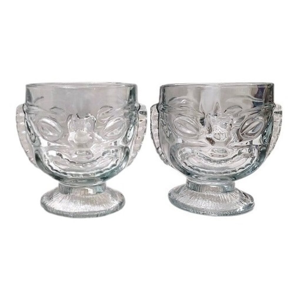 Glass Tiki Footed Mug Goblets 2 Available